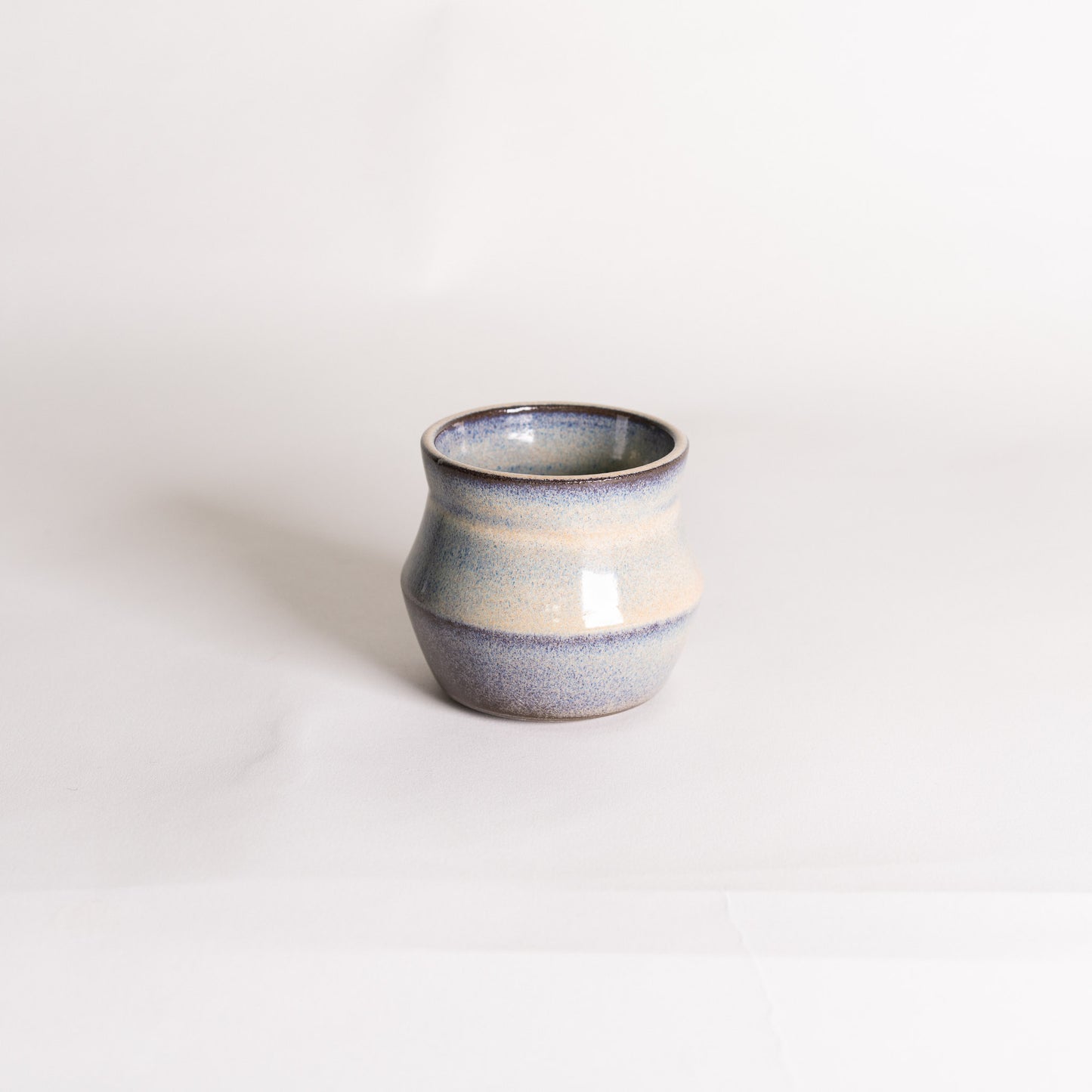 Handmade Cup - Textured Cream & Brown