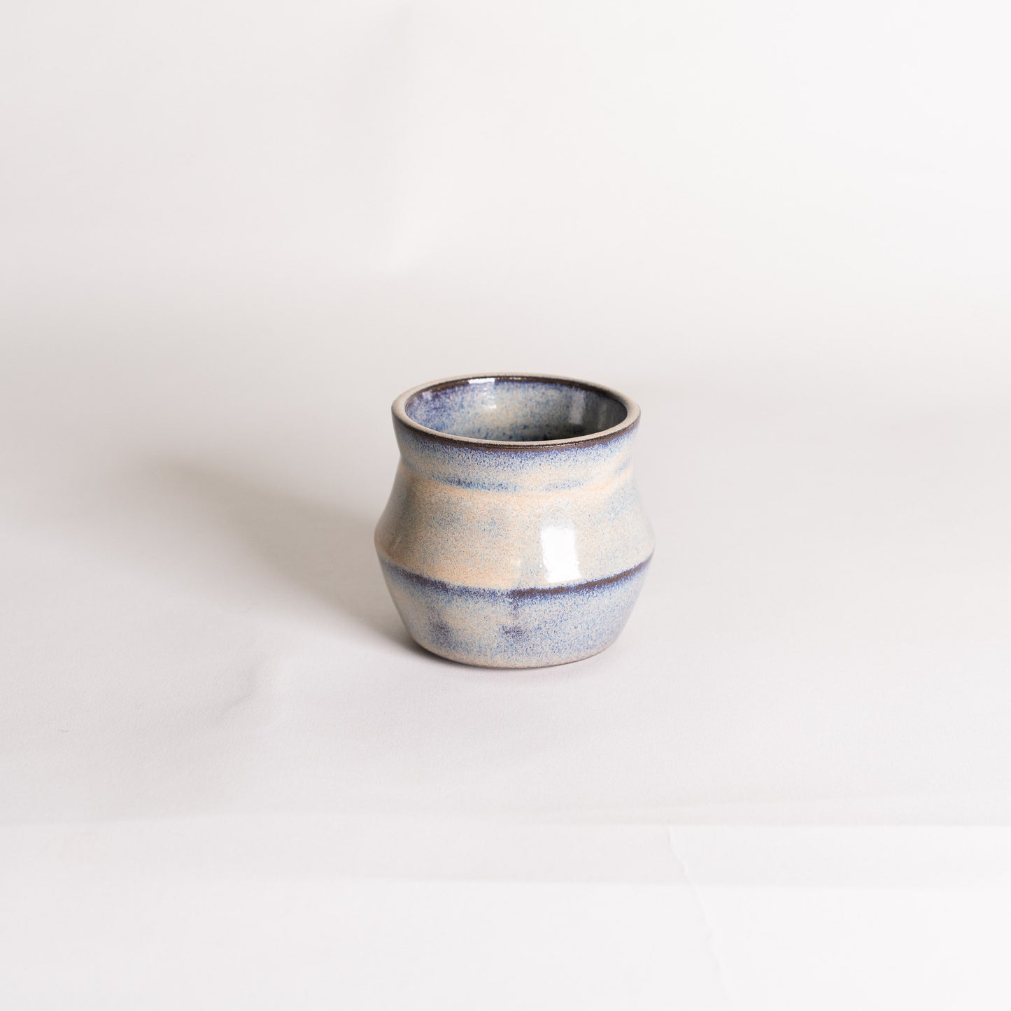 Handmade Cup - Textured Cream & Brown