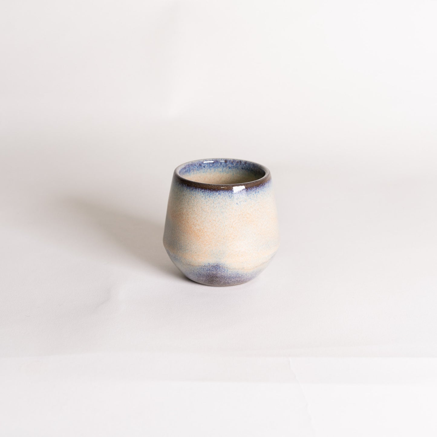Handmade Cup - Textured Cream & Brown