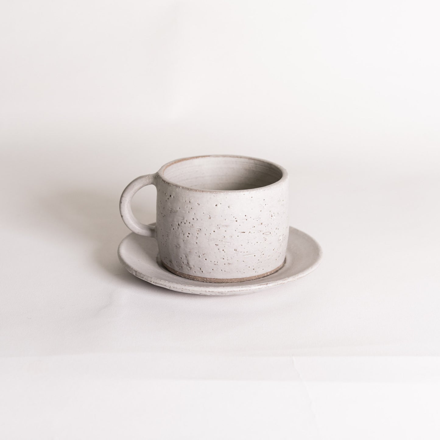Handmade Mug and Saucer Set - Matte White