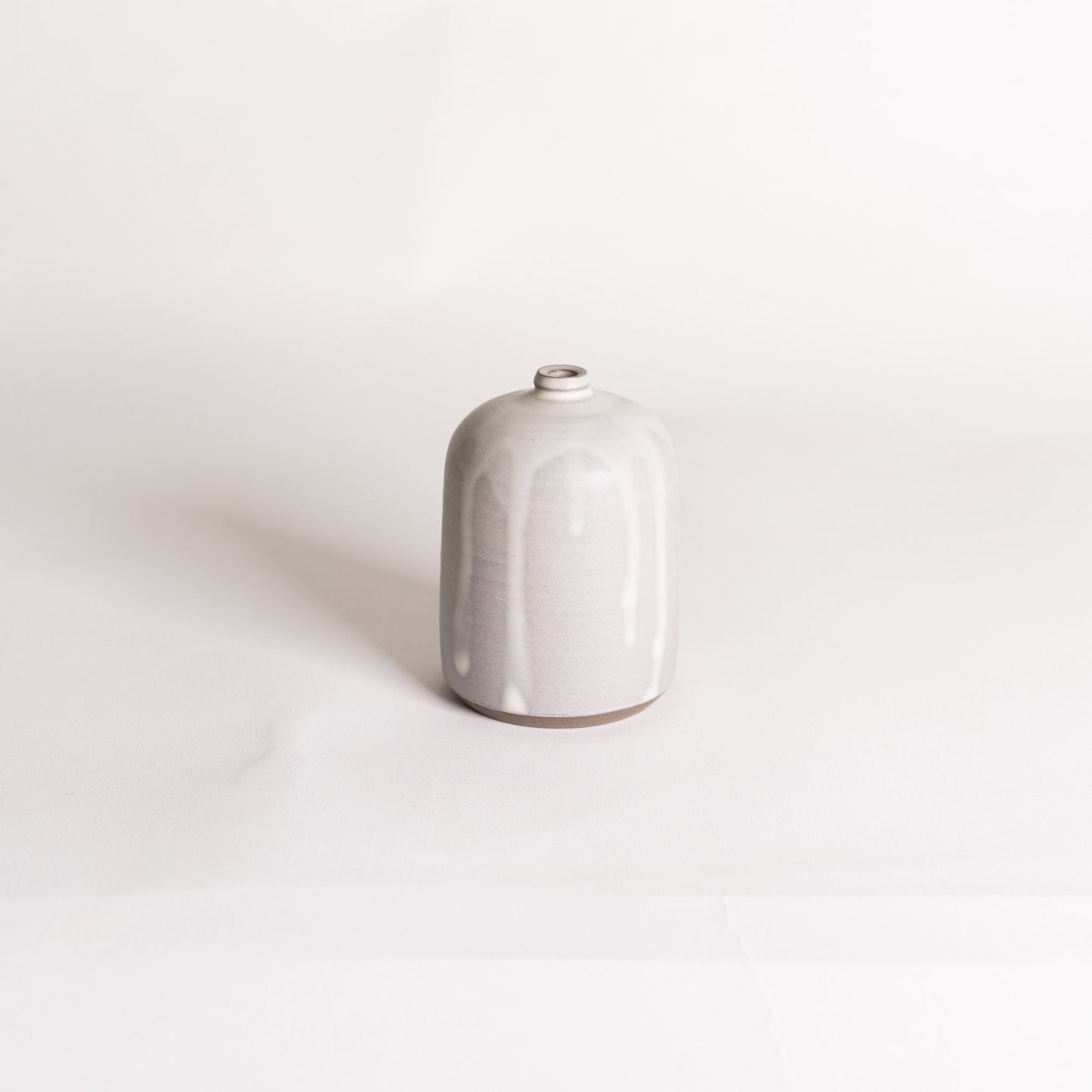 Handmade Bud Vase/Soliflore - Matte White Drippy