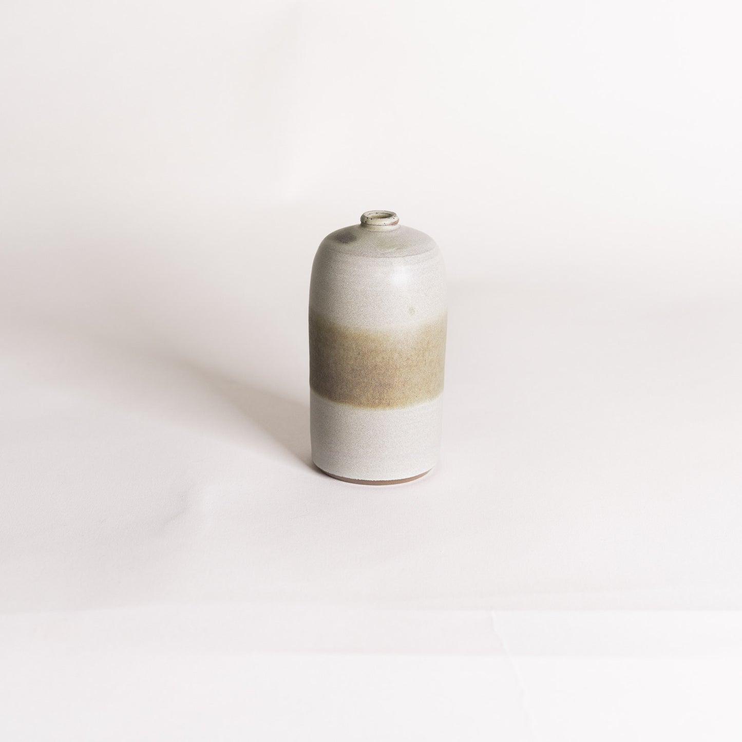 Handmade Bud Vase/Soliflore - Matte White Green