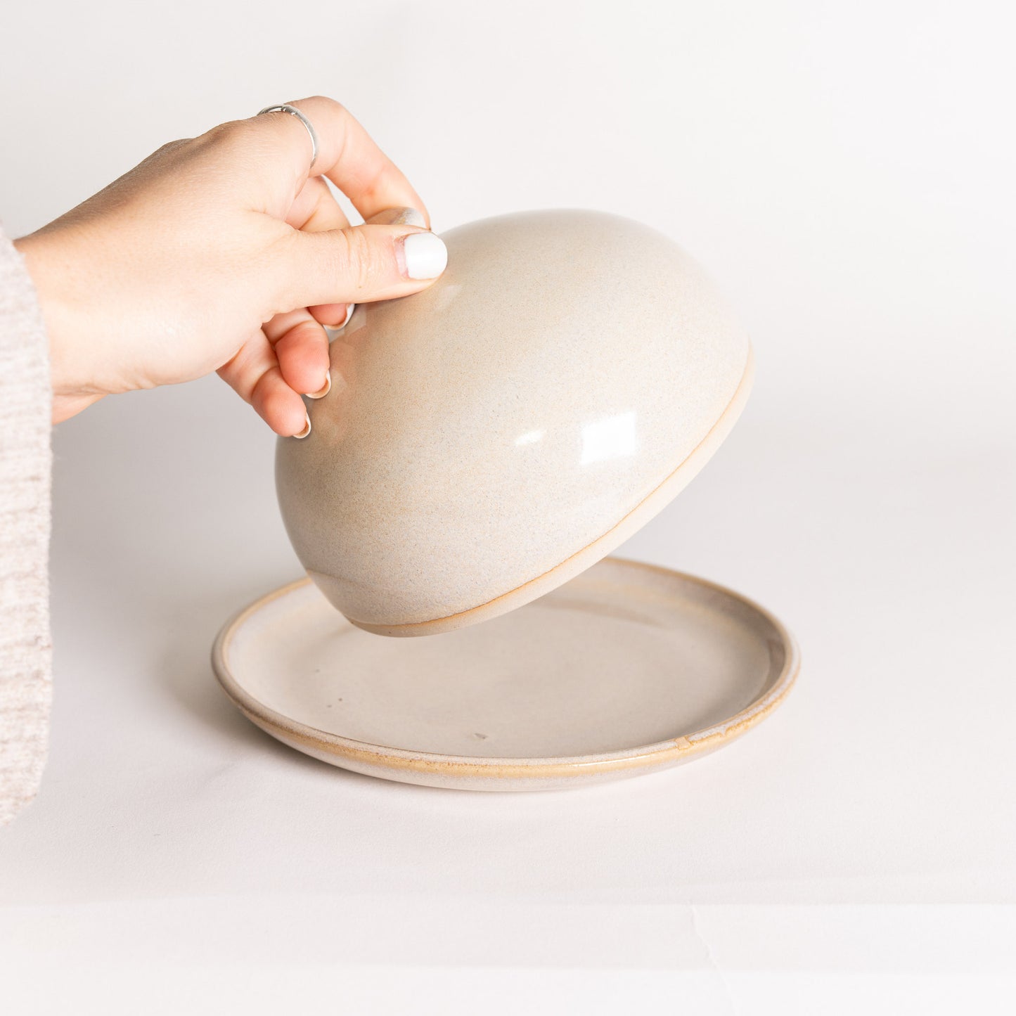 Handmade Butter Dish - Cream