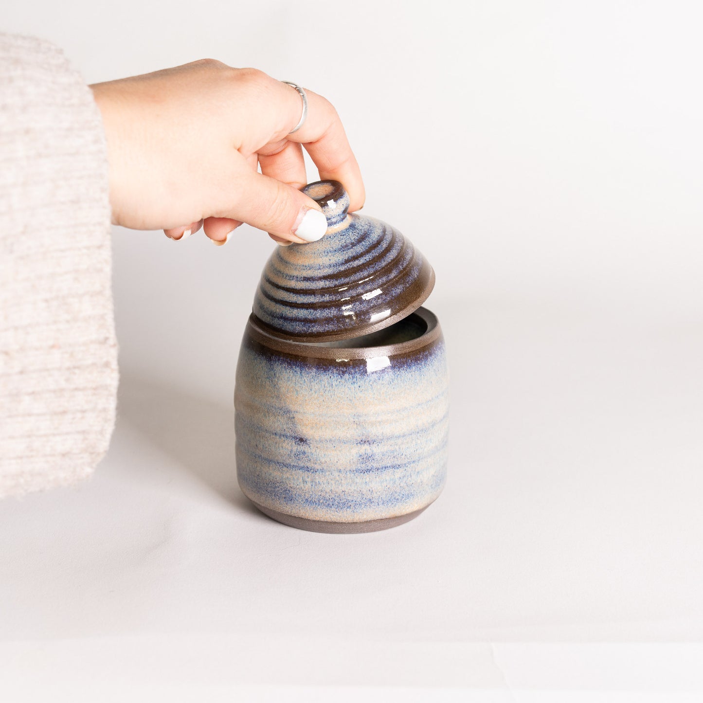 Handmade Ceramic Jar - Textured Cream