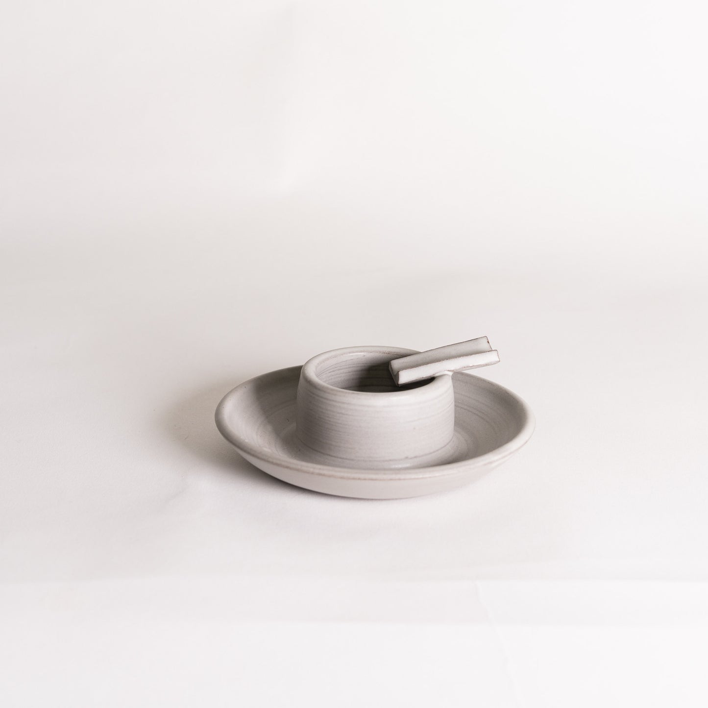 Handmade Ceramic Ashtray - Matte White