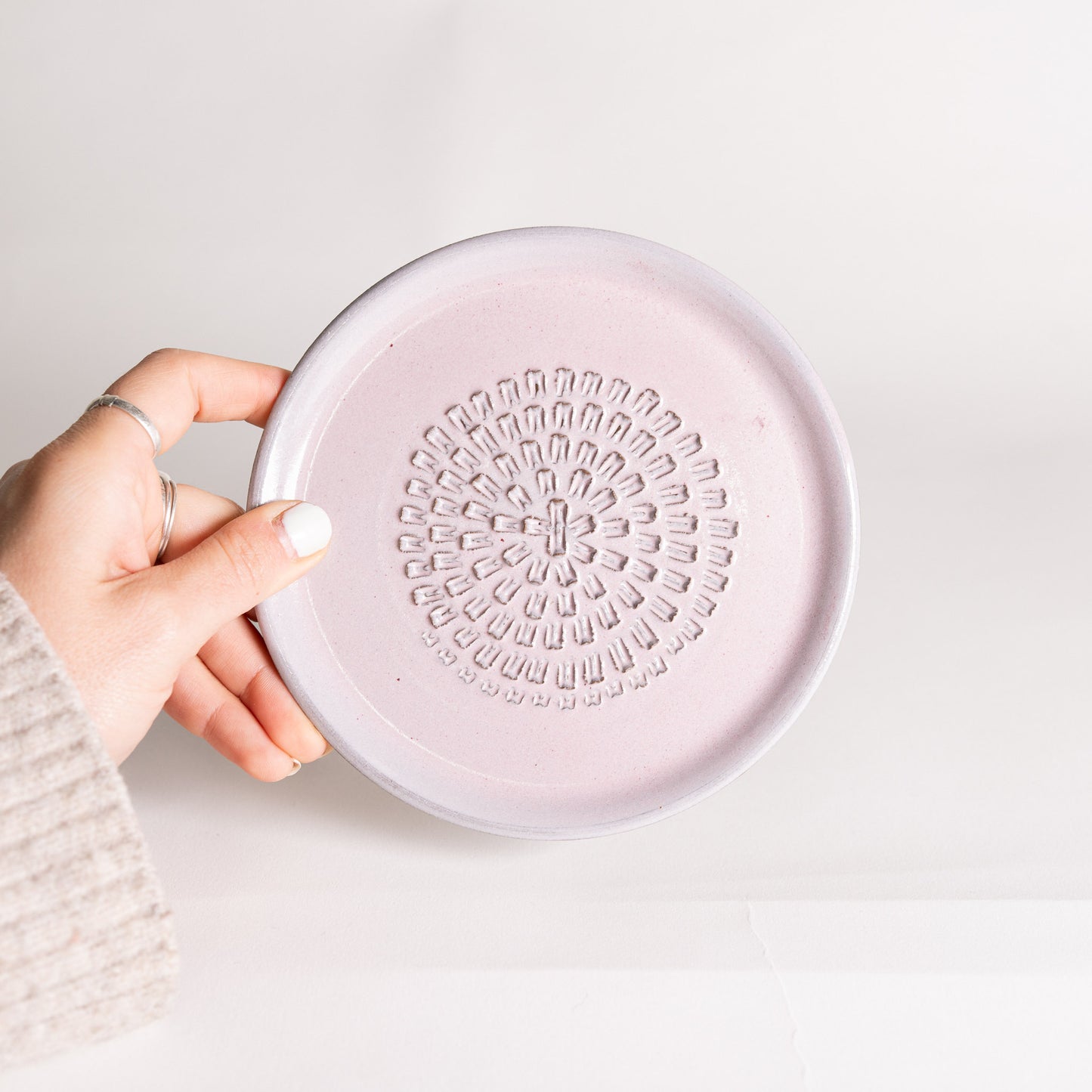 Handmade Ceramic Garlic & Ginger Grinder (Seconds) - Pink