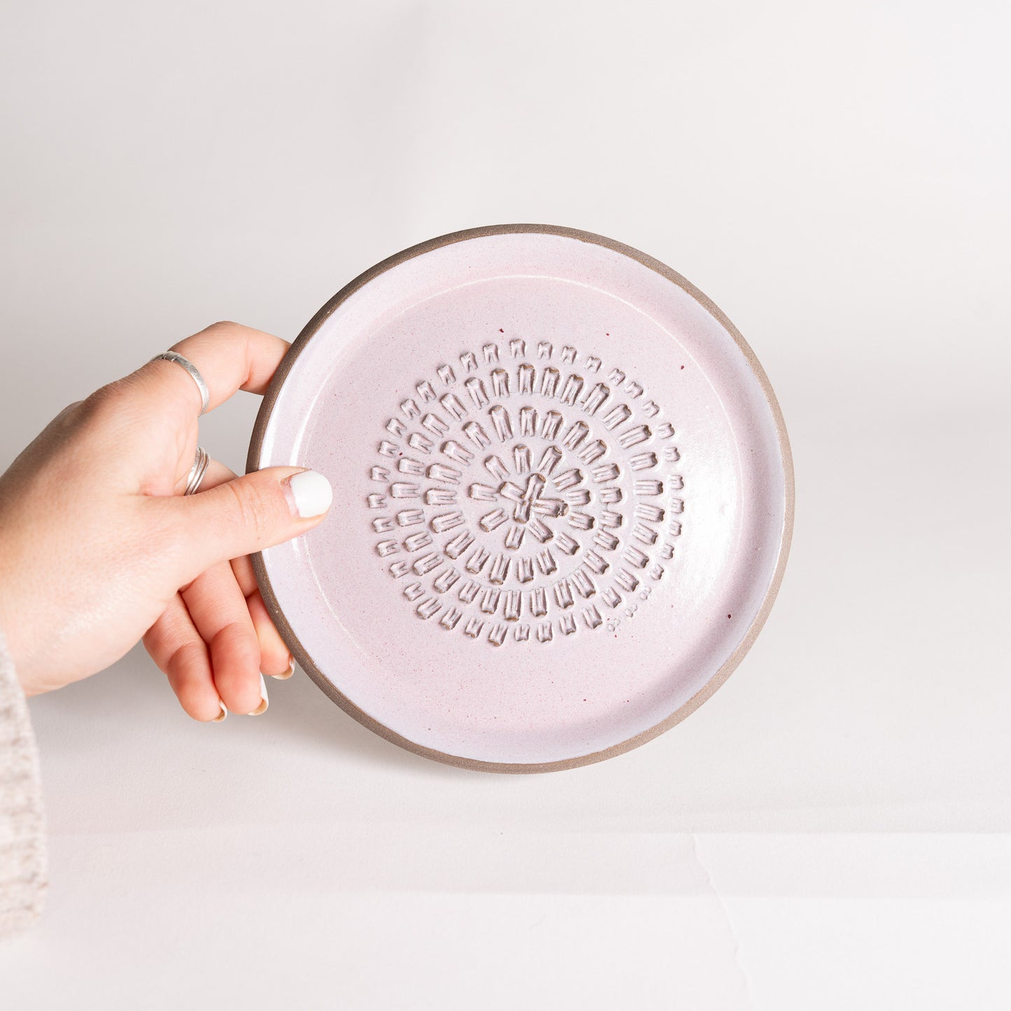 Handmade Ceramic Garlic & Ginger Grinder (Seconds) - Pink