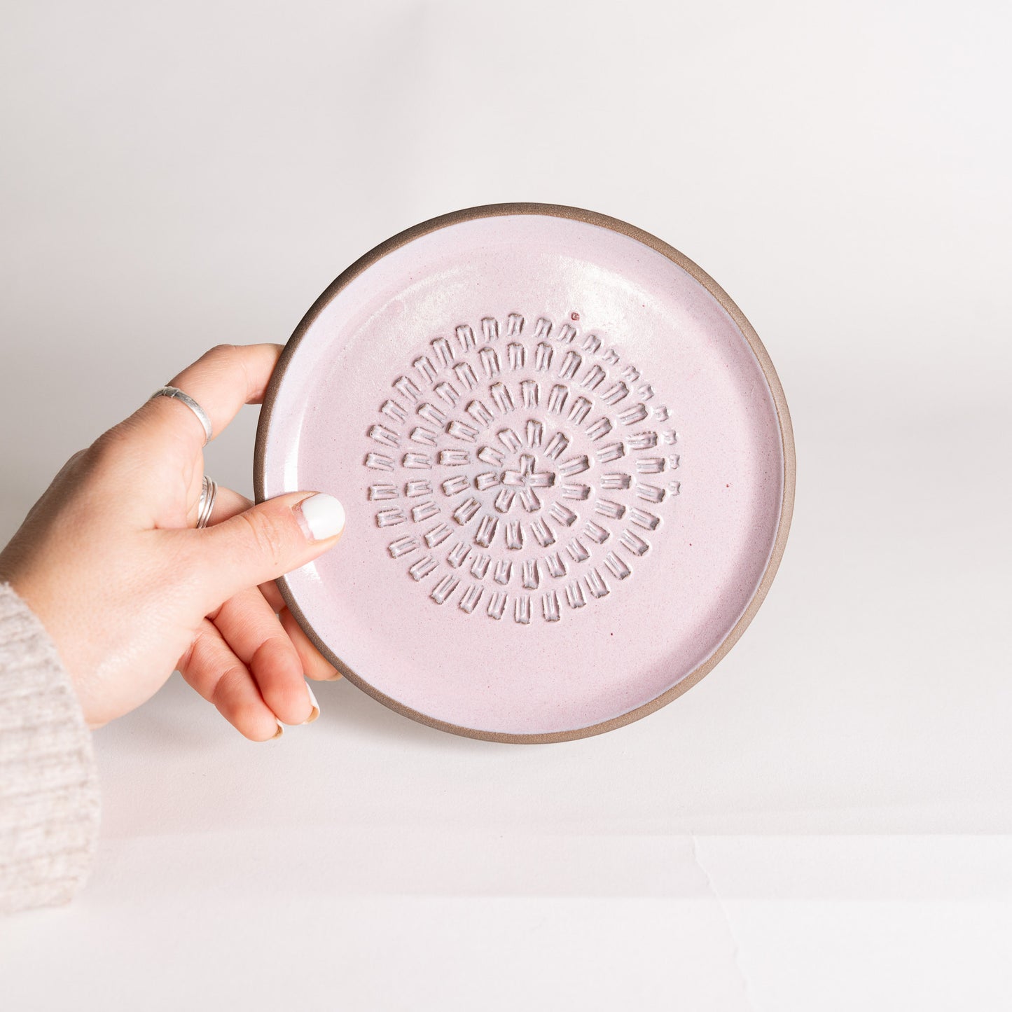 Handmade Ceramic Garlic & Ginger Grinder (Seconds) - Pink