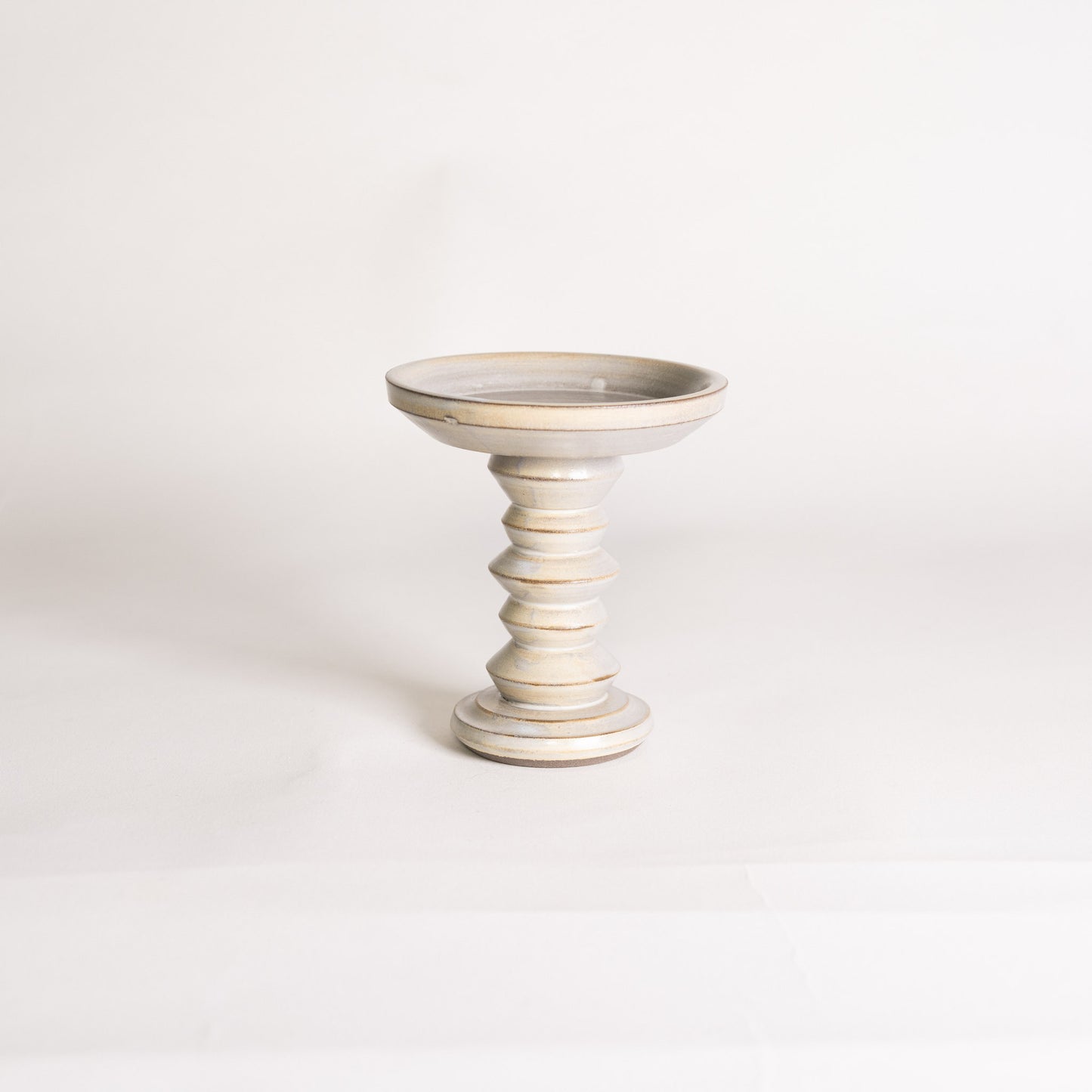 Handmade Ornamental Pillar Candle Holder (Seconds) - White
