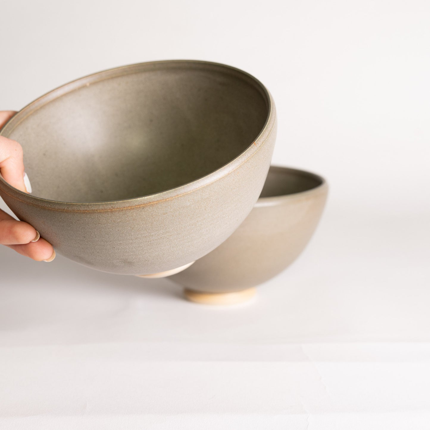 Handmade Ceramic Bowl Set of Two - Grey