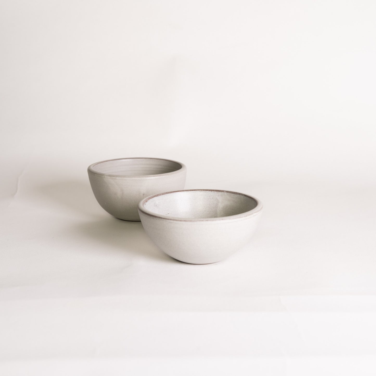 Handmade Ceramic Snack Bowl Set of Two - Matte White