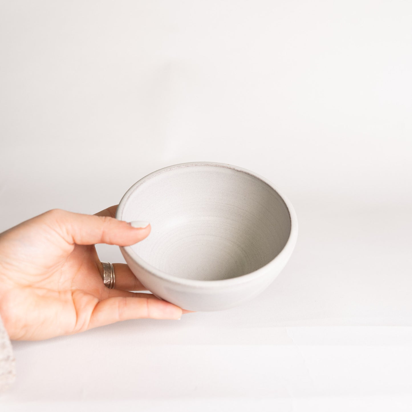 Handmade Ceramic Snack Bowl - Matte White