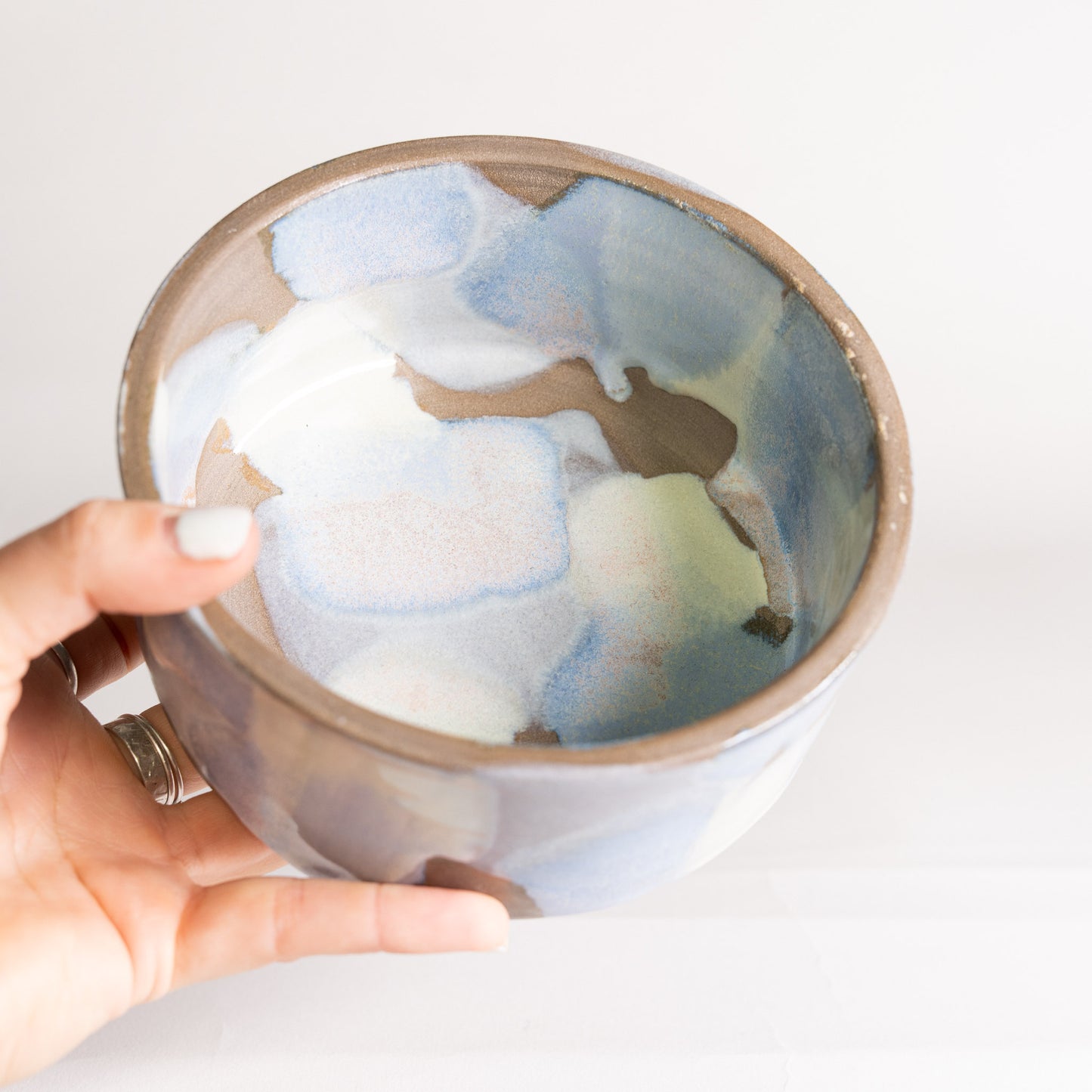 Handmade Ceramic Bowl - Blue & Mint