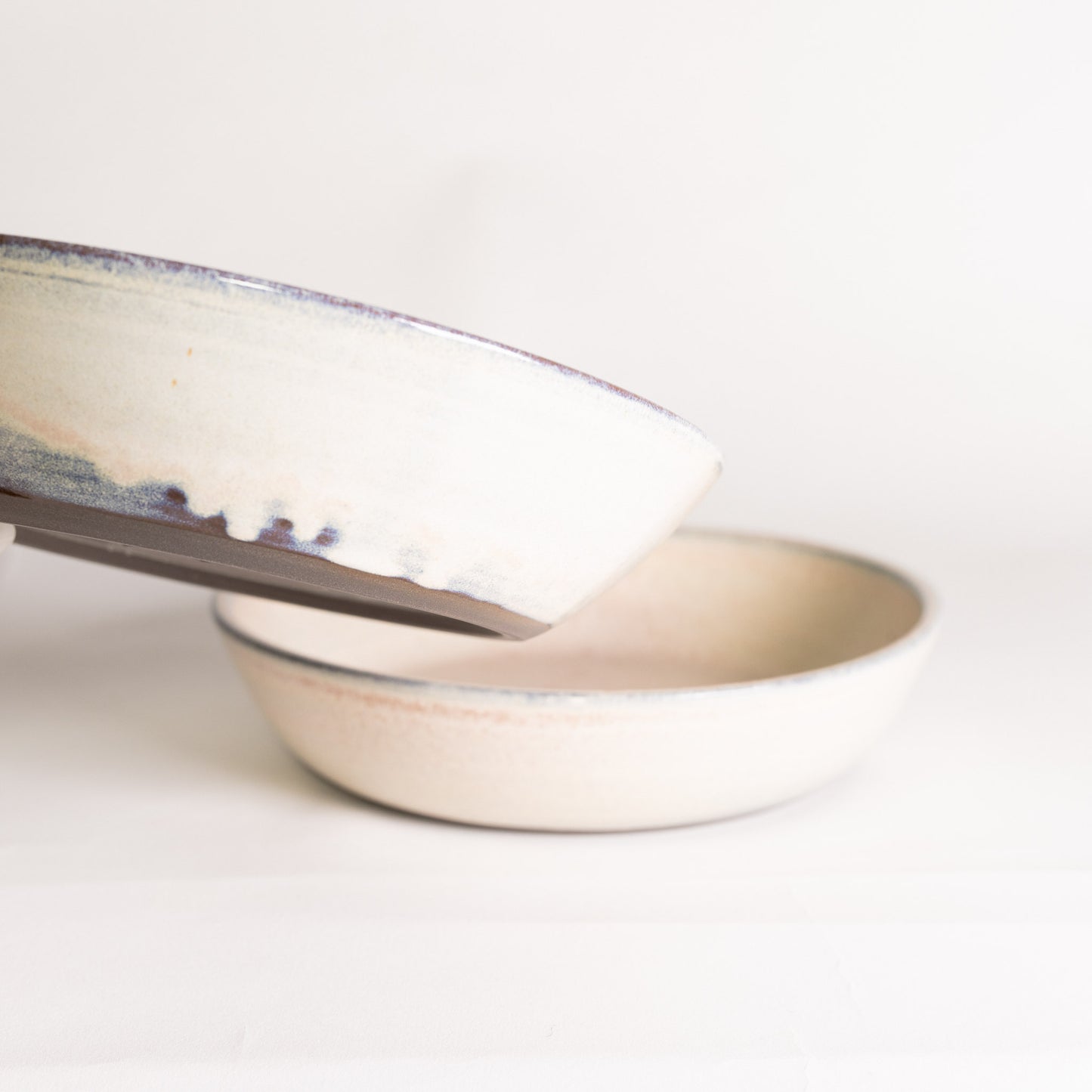Handmade Ceramic Pasta Bowl Set of Two - Cream